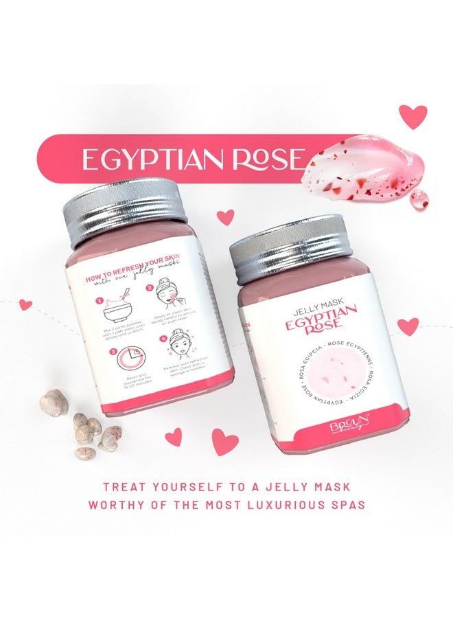 BRÜUN Peel-Off Egyptian Rose Jelly Mask for Face Care - A 23 fl oz Rubber Mask Jar for 30 to 35 Treatments - A Skin Care Moisturizing Gel Mask of Spa Set for Men, Women and Adults