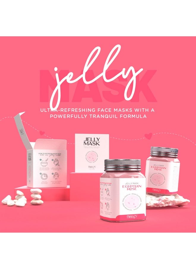 BRÜUN Peel-Off Egyptian Rose Jelly Mask for Face Care - A 23 fl oz Rubber Mask Jar for 30 to 35 Treatments - A Skin Care Moisturizing Gel Mask of Spa Set for Men, Women and Adults