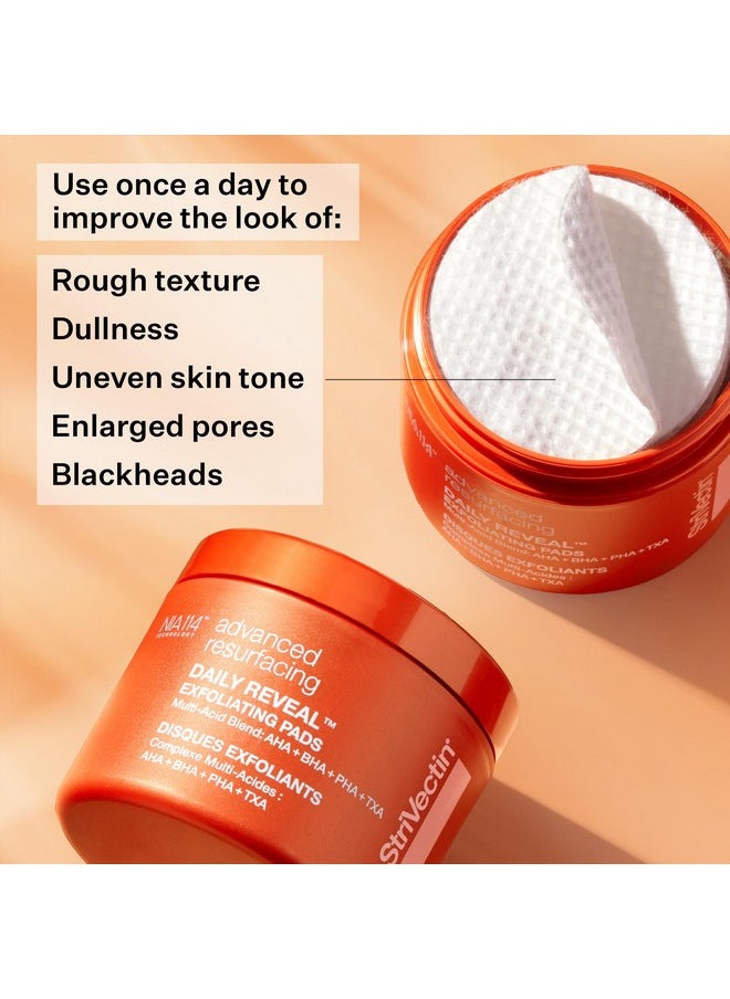 StriVectin Advanced Resurfacing Daily Reveal Exfoliating Face Pads, Visibly Smooths & Brightens Skin, Reduces Blackheads 60 ct