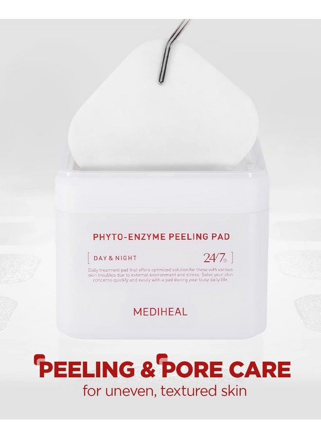 MEDIHEAL Phyto Enzyme Peeling Pad - Vegan Face Resurfacing Gauze Pads with LHA & Papaya Enzym - Pore Tightening Pads to Control Sebum - Exfoliating Pads for Dead Skin Cells, 90 Pads
