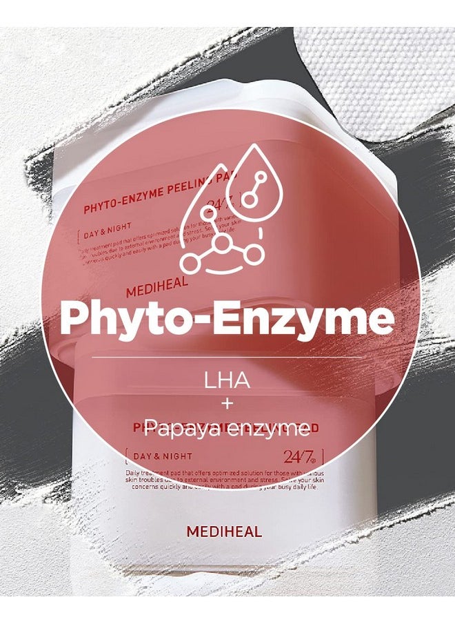 MEDIHEAL Phyto Enzyme Peeling Pad - Vegan Face Resurfacing Gauze Pads with LHA & Papaya Enzym - Pore Tightening Pads to Control Sebum - Exfoliating Pads for Dead Skin Cells, 90 Pads