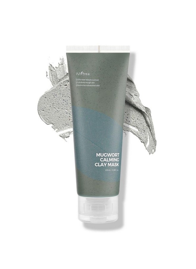 IsNtree Mugwort Calming Clay Mask 100ml, 3.38 fl.oz | Sebum Control | Pore Tightening | Exfoliates Rough Skin | Blackhead Care | Wash-Off Mask | Korean Skincare