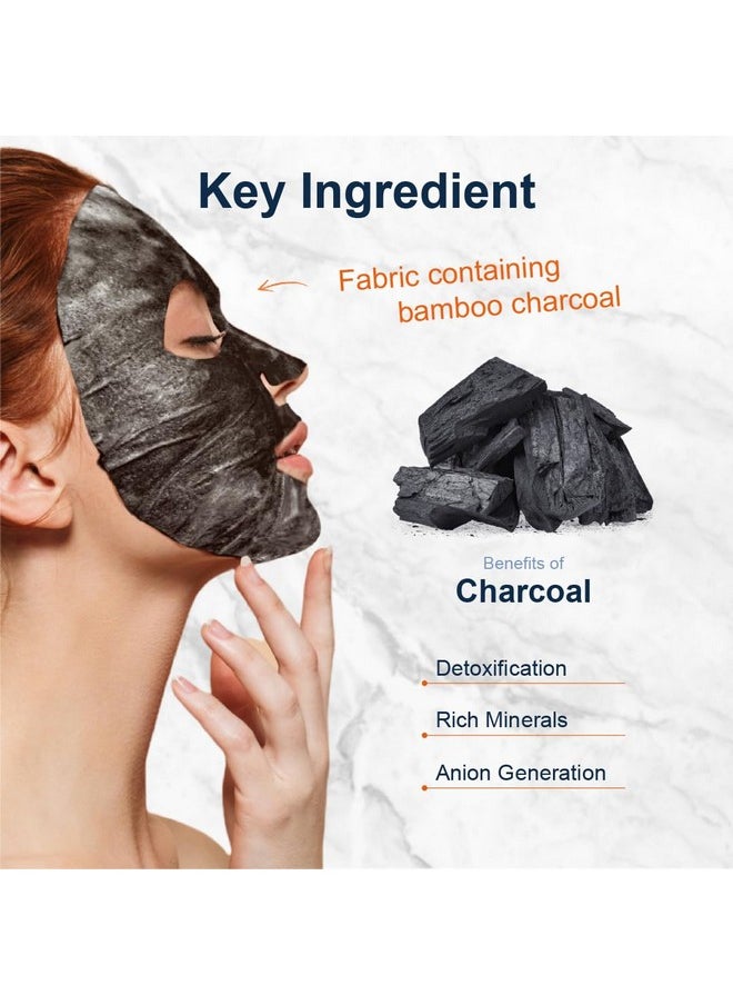 Purederm Deep Purifying Black O2 Bubble Mask Charcoal (10 Pack) - Bubble Face Sheet Mask for Purifying & Brightening