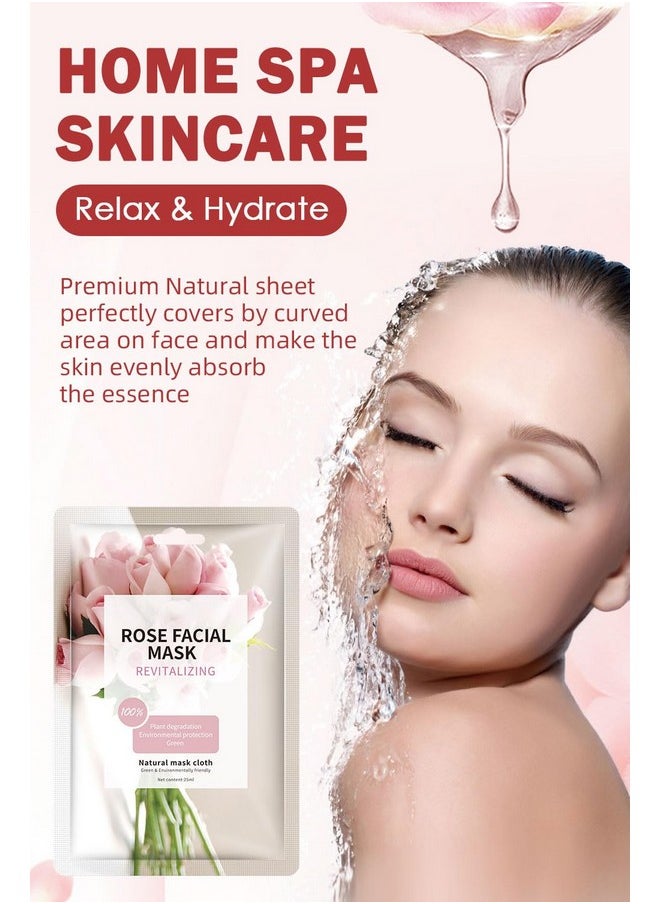 Face Masks Skincare, Christmas Gifts for Women, Facial Masks for Women Skin Care, Beauty Rose Sheet Masks, Bulk Face Mask Skin Care, Beauty Masks Gifts, Hydrating Face Masks, Facial Masks 10 Sheets