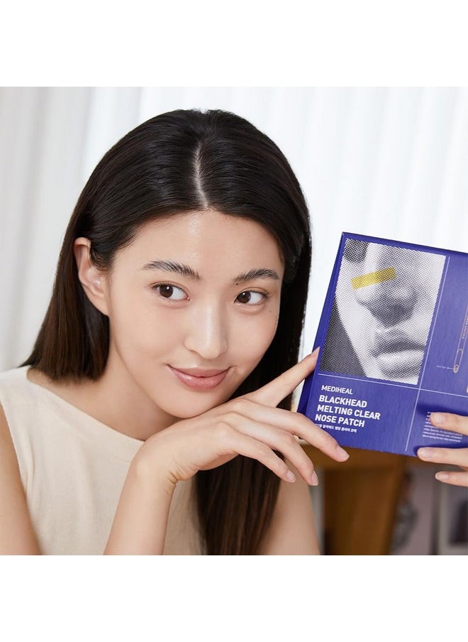 Mediheal Blackhead Melting Clear Nose Patch (4 pack), 3 Step Pore Melting and Soothing Sheets, Blackhead Remover Tool Included
