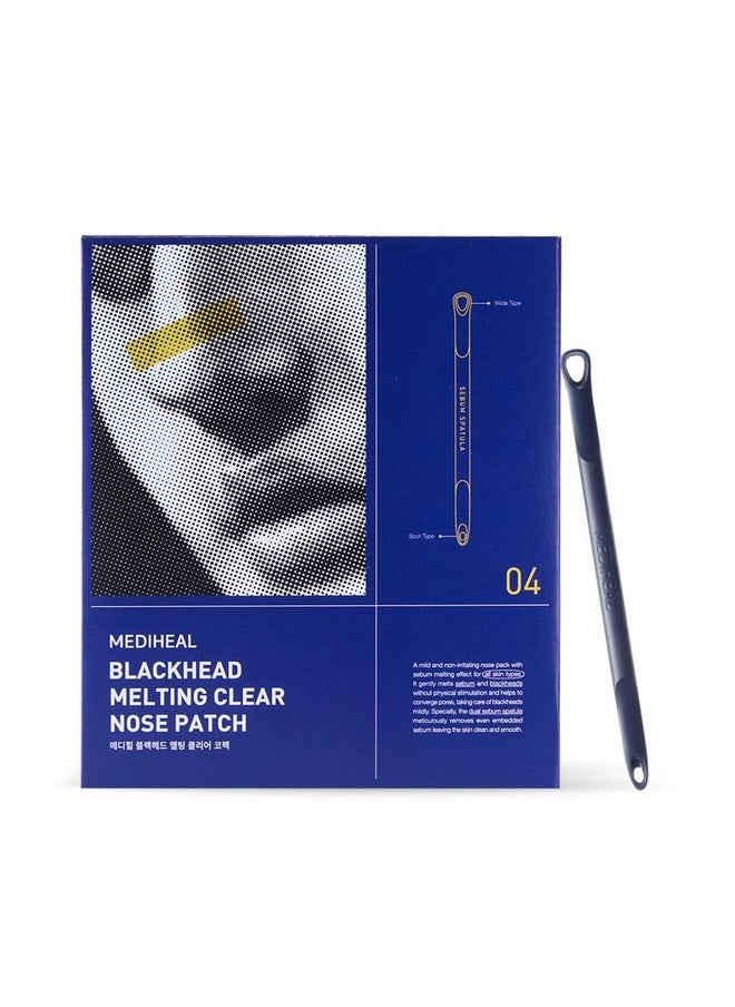 Mediheal Blackhead Melting Clear Nose Patch (4 pack), 3 Step Pore Melting and Soothing Sheets, Blackhead Remover Tool Included