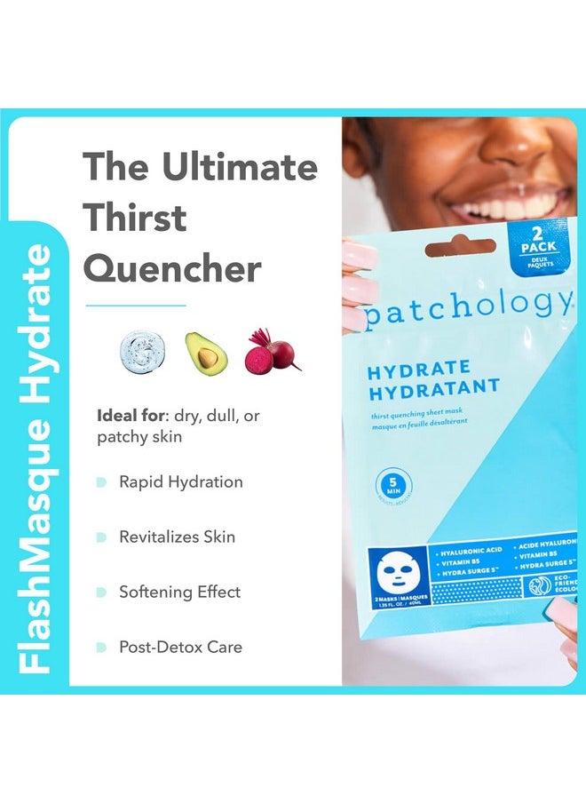 Patchology Face Mask Variety Pack - Brightening Face Mask with Vitamin C stimulates collagen, Hydrating Face Masks with Hyaluronic Acid soften skin, Renewing Face Masks with Strawberry (6 Masks)