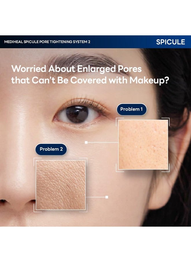 Mediheal Collagen Spicule Pore Care System 4 pcs - Serum & Gel Mask Set. 3,000 ppm Purity Spicule & Micro Collagen Included. 2-Step Pore Care System with Spicule Collagen Ampoule & Collagen Gel Mask