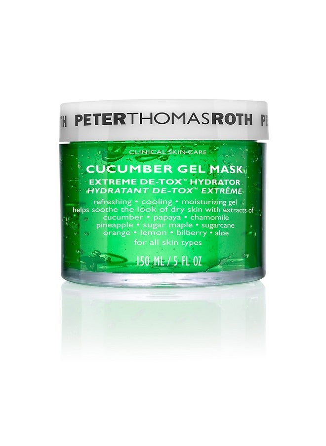 Peter Thomas Roth | Cucumber Gel Mask | Extreme De-Tox Hydrator, Cooling and Hydrating Facial Mask, Helps Soothe the Look of Dry and Irritated Skin, 5 fl oz (Pack of 1)