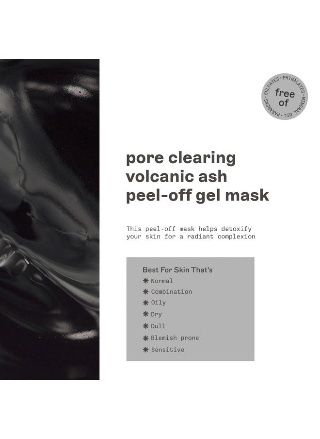 FREEMAN Pore Clearing Volcanic Ash Peel-Off Gel Facial Mask, Deep Cleansing, Removes Dirt From Pores, Not Over-Drying, Easy-to-use, For Men, 6 fl.oz./175 mL Tube