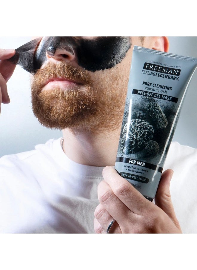FREEMAN Pore Clearing Volcanic Ash Peel-Off Gel Facial Mask, Deep Cleansing, Removes Dirt From Pores, Not Over-Drying, Easy-to-use, For Men, 6 fl.oz./175 mL Tube