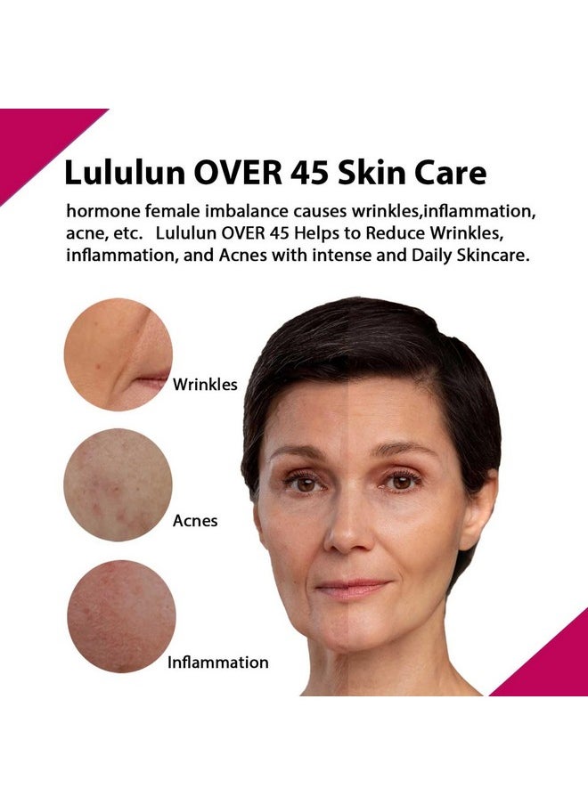 Lululun Over 45 Camelia Pink 32pc Facial Sheet Mask Pack for Daily Anti-aging Skincare, Hydrating & Moisturizing Face Sheet Masks for Women & Men, Organic & Natural Japanese Skincare