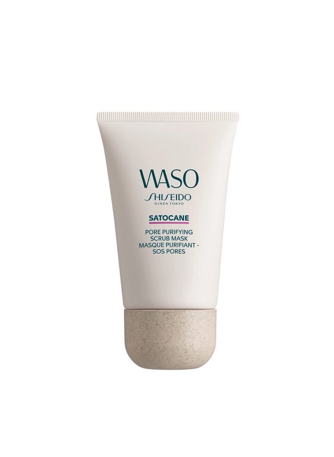 Shiseido Waso SATOCANE Pore Purifying Scrub Mask - 3.3 oz - Mineral Clay Face Mask - Gently Exfoliates & Visibly Minimizes Pores & Blackheads - Vegan, Fragrance Free & Non-Comedogenic