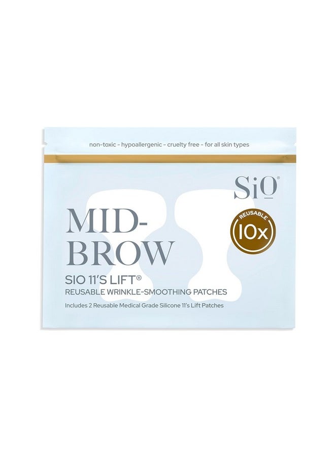 SiO Beauty Mid-Brow Forehead Anti-Wrinkle Patch - Rapid Overnight Reusable Silicone Patch to Reduce Furrows, Expression Lines, and the 11s