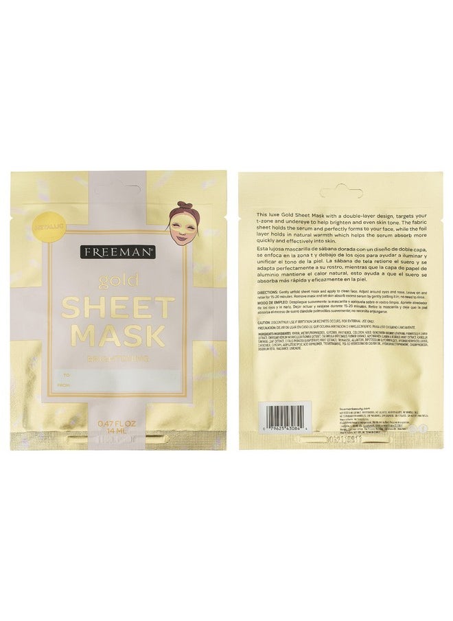 Freeman Limited Edition Christmas Metallic Sheet Masks, Variety 12 Pack, Luminizing Gold, Purifying Silver, Soothing Rose Gold, Perfect for Wife, Spouse, Girlfriend, or Daughter