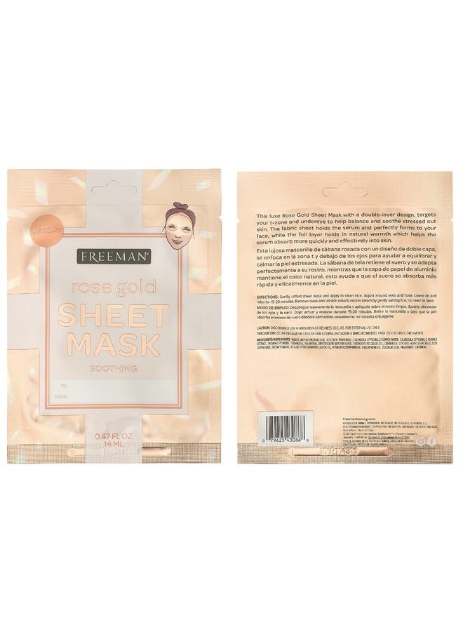 Freeman Limited Edition Christmas Metallic Sheet Masks, Variety 12 Pack, Luminizing Gold, Purifying Silver, Soothing Rose Gold, Perfect for Wife, Spouse, Girlfriend, or Daughter