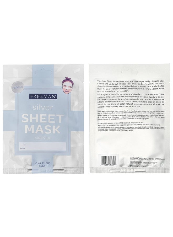 Freeman Limited Edition Christmas Metallic Sheet Masks, Variety 12 Pack, Luminizing Gold, Purifying Silver, Soothing Rose Gold, Perfect for Wife, Spouse, Girlfriend, or Daughter