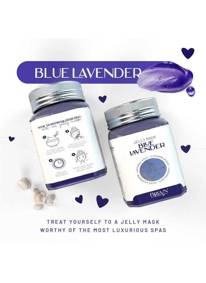 BRÜUN Jelly Mask Jar Blue Lavender Peel-Off Face Care Rubber Mask | 23 fl oz Skin Care Moisturizing Gel Mask Jar Spa Set