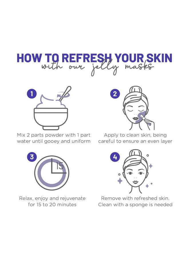 BRÜUN Jelly Mask Jar Blue Lavender Peel-Off Face Care Rubber Mask | 23 fl oz Skin Care Moisturizing Gel Mask Jar Spa Set