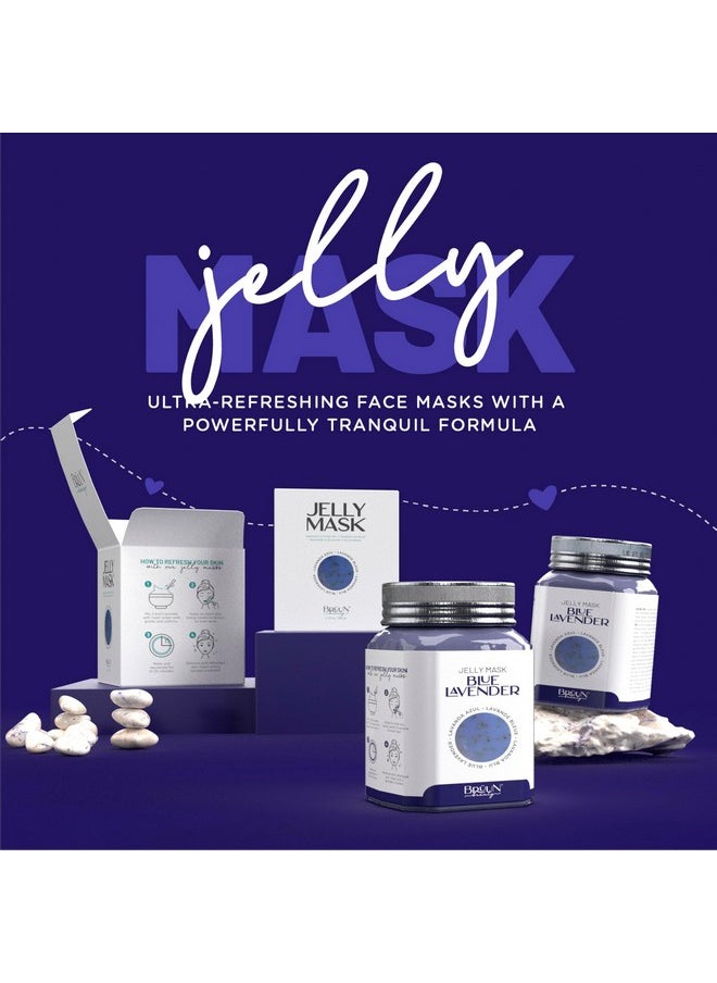 BRÜUN Jelly Mask Jar Blue Lavender Peel-Off Face Care Rubber Mask | 23 fl oz Skin Care Moisturizing Gel Mask Jar Spa Set