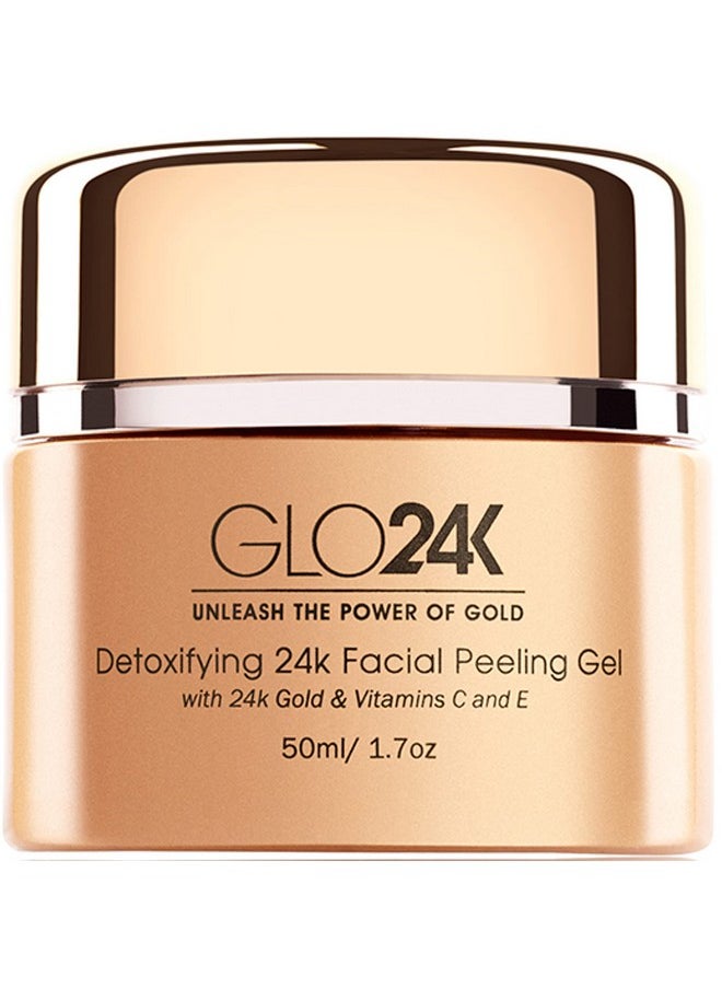 GLO24K Facial Peeling Gel with 24k Gold and Vitamins C,E. For optimal Exfoliation and Microdermabrasion. Restore and Revive your Skin.