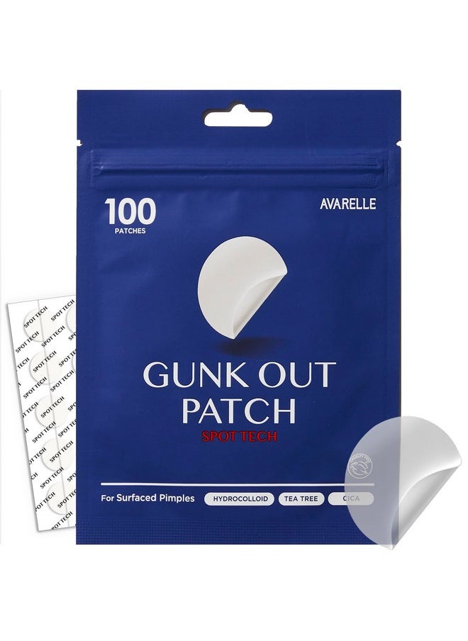 AVARELLE Gunk Out Pimple Patches for Face (100 COUNT), Blackhead & Pore Extractor Pimple Patches | FSA HSA Acne Treatment Zit Patches For Face & Hydrocolloid Cystic Acne Treatment