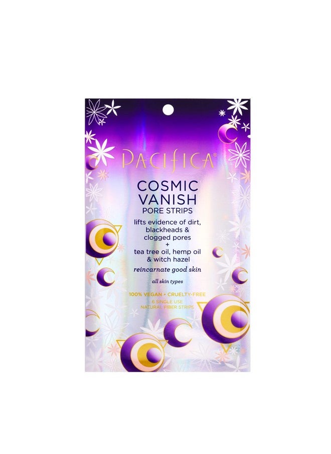 Pacifica - Blackhead Remover Strips - Cosmic Vanish - for Nose, Chin & Forehead - Deep Cleansing Nose Strips w/Instant Pore Unclogging - Oil-Free, Non-Comedogenic Use Vegan Dermatologist Tested