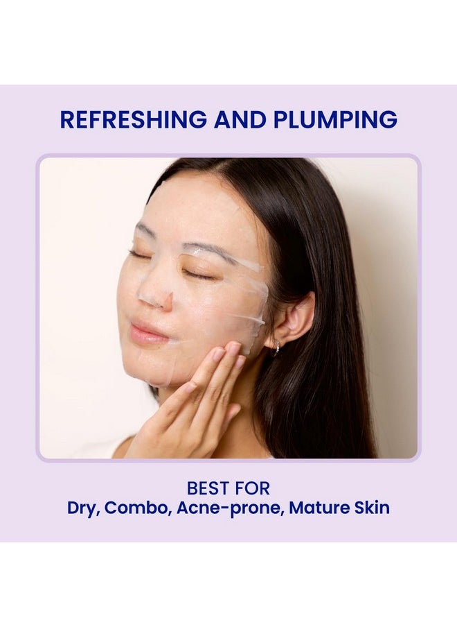 FACETORY K Beauty Face Mask Skin Care - SEA THE RADIANCE PLUMPING Sheet Mask with Peptides & Seaweed Extract | Hydrates, Firms, Rejuvenates (5 Pack)