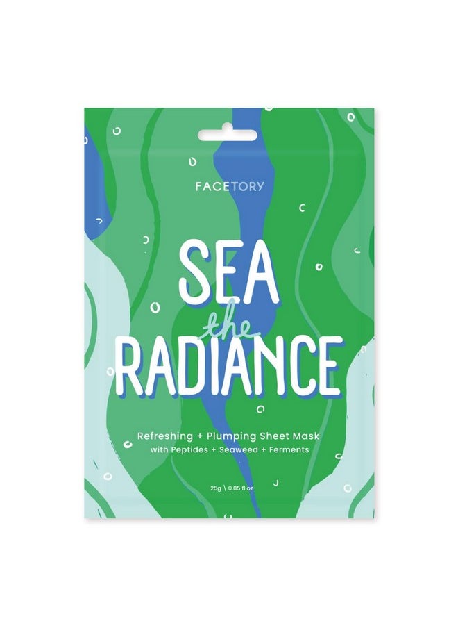 FACETORY K Beauty Face Mask Skin Care - SEA THE RADIANCE PLUMPING Sheet Mask with Peptides & Seaweed Extract | Hydrates, Firms, Rejuvenates (5 Pack)