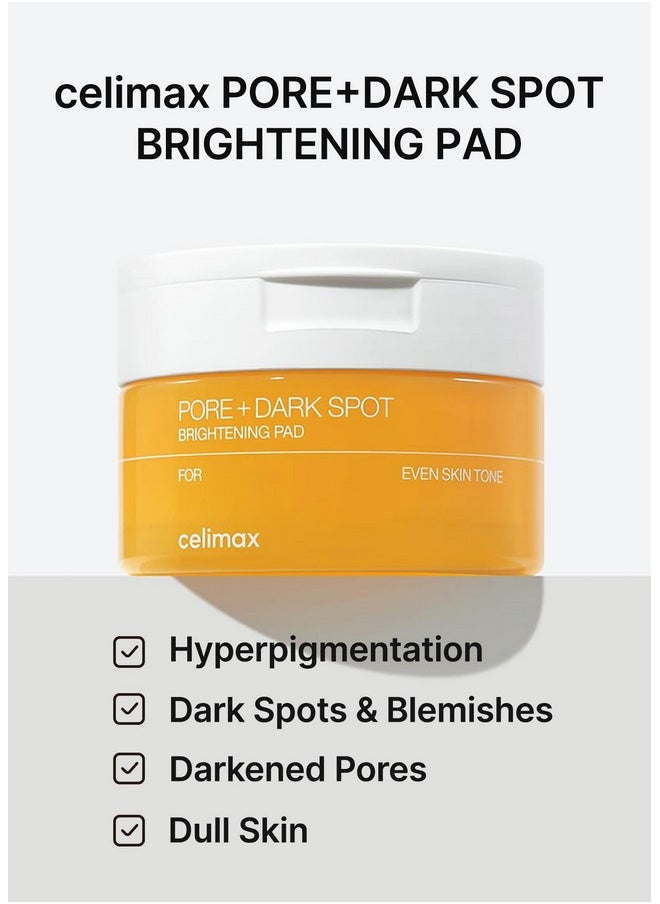 celimax Ji.Woo.Gae Pore+Dark Spot Brightening Pad | Exfoliating Peeling Pads for Enlarged Pores, with Hyaluronic Acid, Pore Minimizer, Non-Irritating, Hydrating, For Sensitive Skin (40 pads)