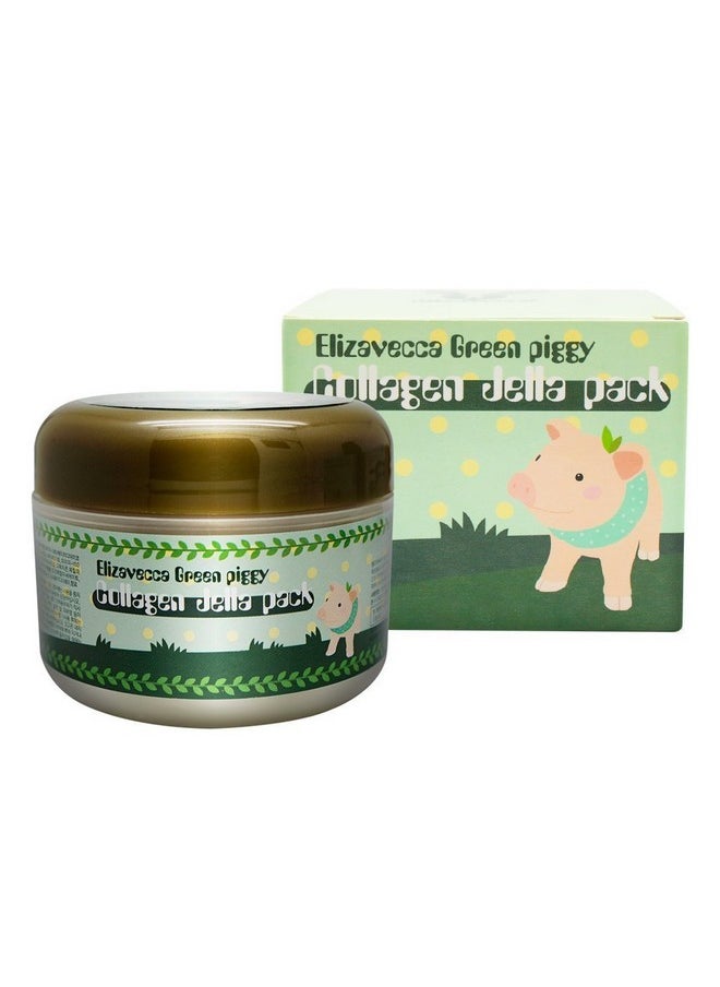 Elizavecca Green Piggy 50% Collagen Cream 100g - Volume Up Face Cream | Repair Water Cream | Big size Water Cream | Under Eye Cream for Puffiness and Bags | Shape Memory Night Cream