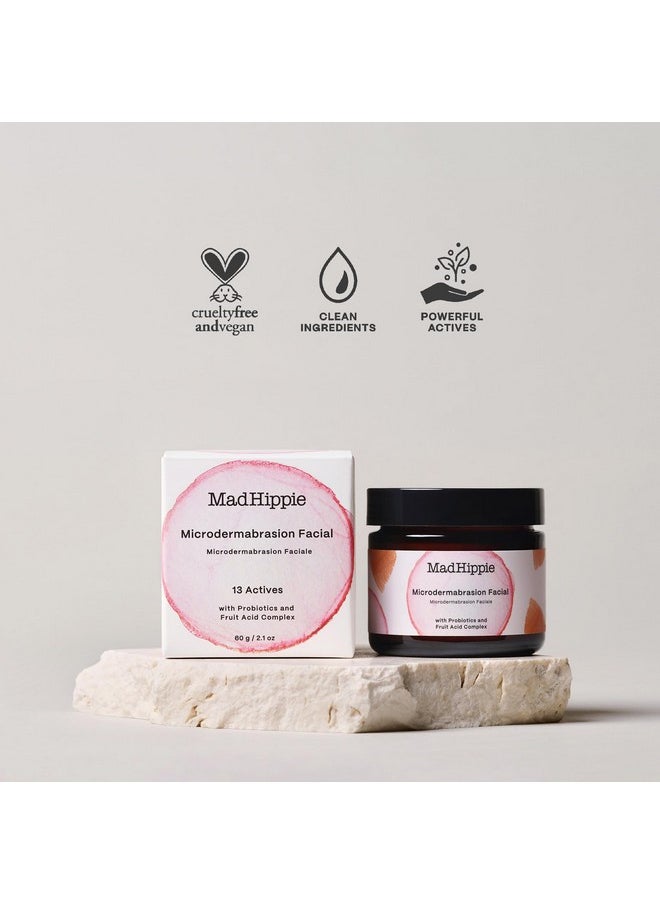 Mad Hippie MicroDermabrasion Facial - Exfoliating Face Scrub with Glycolic Acid, Mandelic Acid, AHA Complex & Hyaluronic Acid, 2.1 Fl Oz