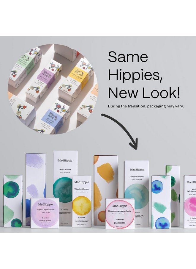 Mad Hippie MicroDermabrasion Facial - Exfoliating Face Scrub with Glycolic Acid, Mandelic Acid, AHA Complex & Hyaluronic Acid, 2.1 Fl Oz