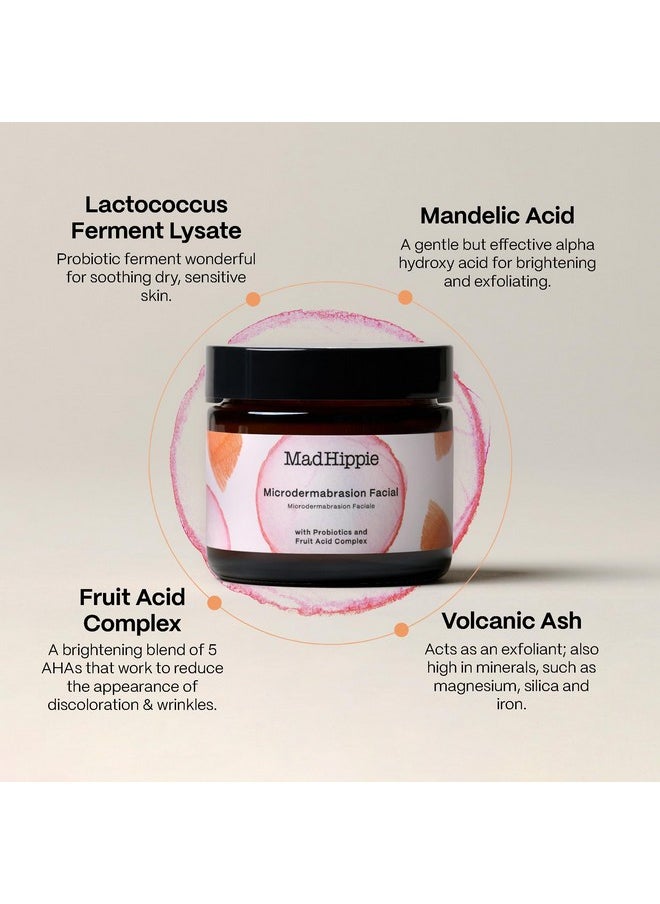 Mad Hippie MicroDermabrasion Facial - Exfoliating Face Scrub with Glycolic Acid, Mandelic Acid, AHA Complex & Hyaluronic Acid, 2.1 Fl Oz
