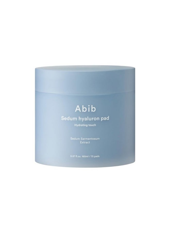 Abib Sedum Hyaluron Pad Hydrating Touch (75 Pads) I Hyaluronic Acid, Hydrating and Improving Skin Texture, Mild Exfoliation