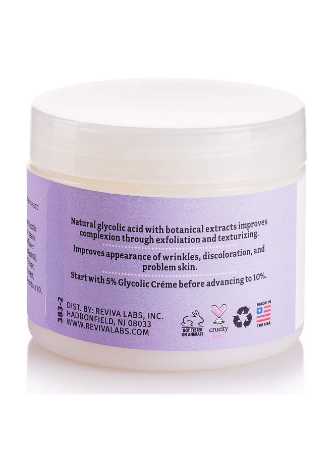 10% Glycolic Acid Creme Daily Moisturizer | Reviva Labs | Natural sugar cane derived Alpha Hydroxy Acid (AHA) cream delivers gentle exfoliation