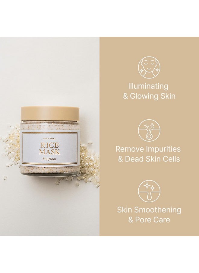 I'm from Rice Mask 3.88 Oz, Gentle Exfoliating Wash Off Facial Mask for Dull, Rough Skin, Pore Clearing, Remove Dead Skin Cells, Uneven Skin Tone, Smooth Skin, Moiustirinzg, Radiant