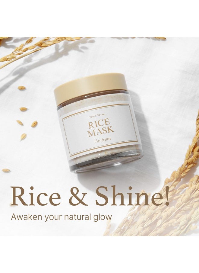 I'm from Rice Mask 3.88 Oz, Gentle Exfoliating Wash Off Facial Mask for Dull, Rough Skin, Pore Clearing, Remove Dead Skin Cells, Uneven Skin Tone, Smooth Skin, Moiustirinzg, Radiant
