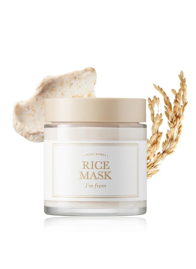 I'm from Rice Mask 3.88 Oz, Gentle Exfoliating Wash Off Facial Mask for Dull, Rough Skin, Pore Clearing, Remove Dead Skin Cells, Uneven Skin Tone, Smooth Skin, Moiustirinzg, Radiant