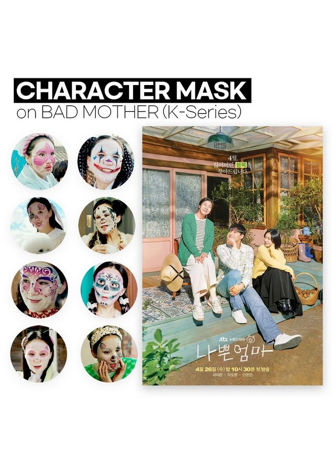 Epielle Animal Character Sheet Masks | Korean Spa Masks for All Skin Types | Kids Face Mask, Spa Gifts, Kids' Birthday Party, Girls' Night, Skincare Party | Assorted 6 Pack | Korean Skincare