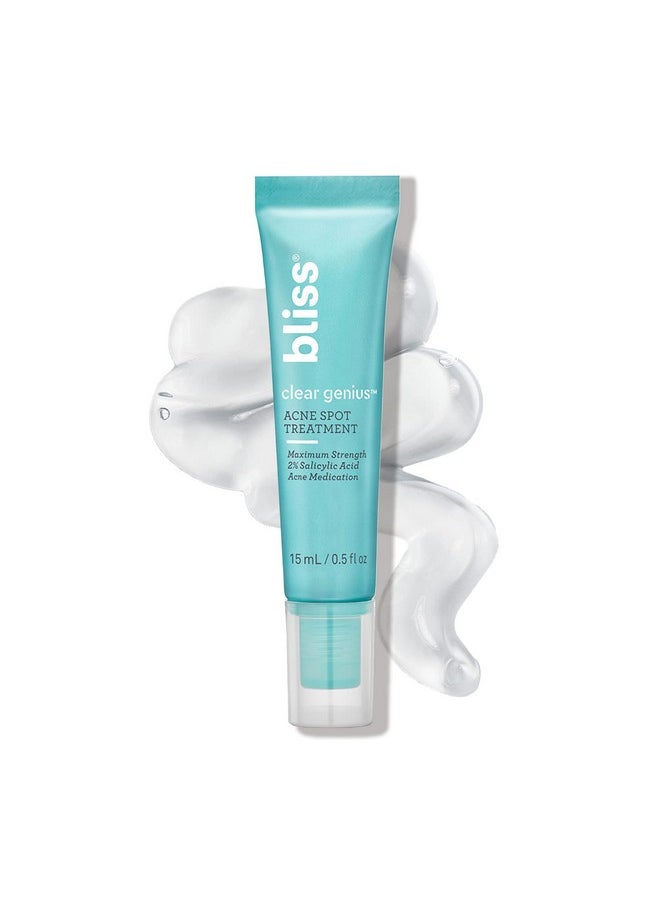Bliss Clear Genius Acne Spot Treatment - Maximum Strength 2% Salicylic Acid Shrinks Blemishes - Clean, Vegan, Cruelty-Free, 0.5 Fl Oz
