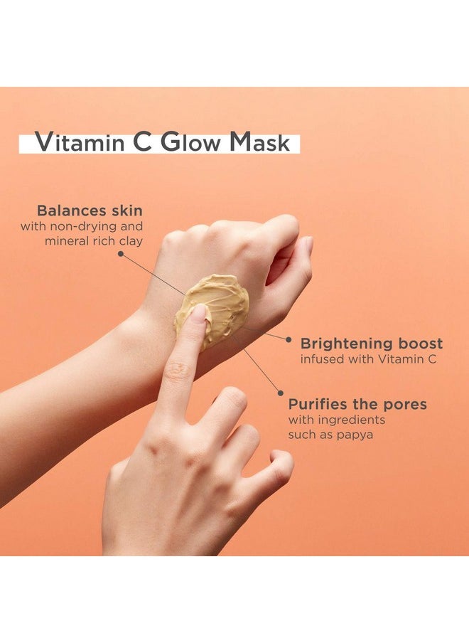 Hanskin Vitamin C Glow Mask, Clay Mask with Ascorbic Acid for Glowing Skin and Pore Purifying, Hydrating and Moisturizing [70ml]