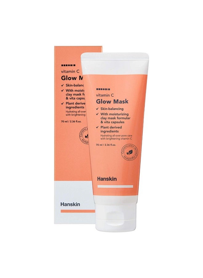 Hanskin Vitamin C Glow Mask, Clay Mask with Ascorbic Acid for Glowing Skin and Pore Purifying, Hydrating and Moisturizing [70ml]