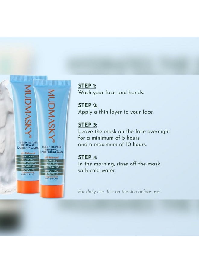 MUDMASKY Sleep Repair Renewal Nourishing Mask 60ml/ 2.0oz Anti-Aging, Boost Hydration, Fragrance Free Night Cream
