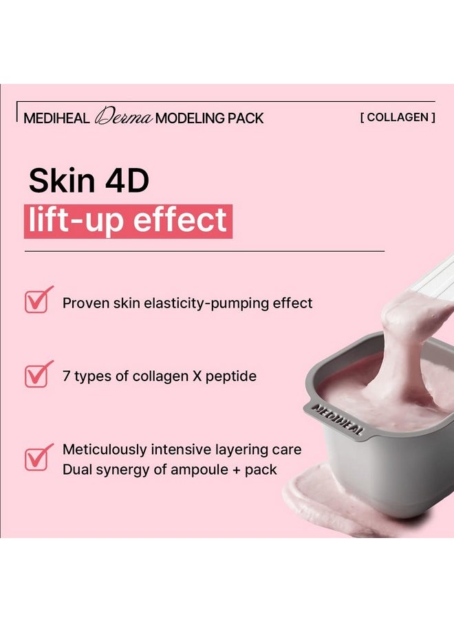 Mediheal Derma Modeling Pack (Collagen) - Filling Elasticity For Glow Skin - Easy DIY Home Spa Kits, Hydrating Icy Jelly Mask For Skin Refreshment