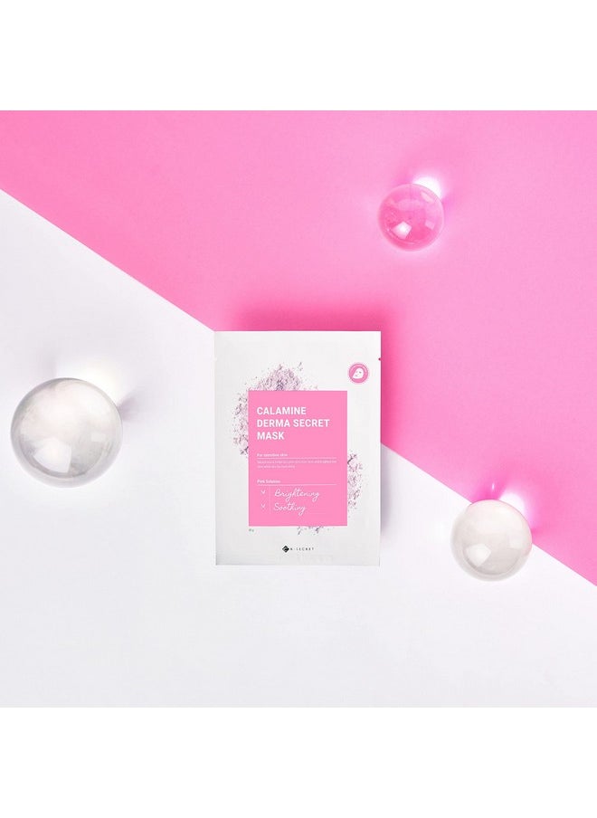 KSECRET Calamine Derma Secret Mask (10 Sheets), 1sheet = 25g / 0.88oz. | Korean Skincare | Facial sheet masks for Hydrating and Refreshing