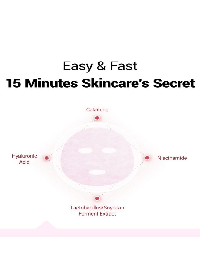 KSECRET Calamine Derma Secret Mask (10 Sheets), 1sheet = 25g / 0.88oz. | Korean Skincare | Facial sheet masks for Hydrating and Refreshing