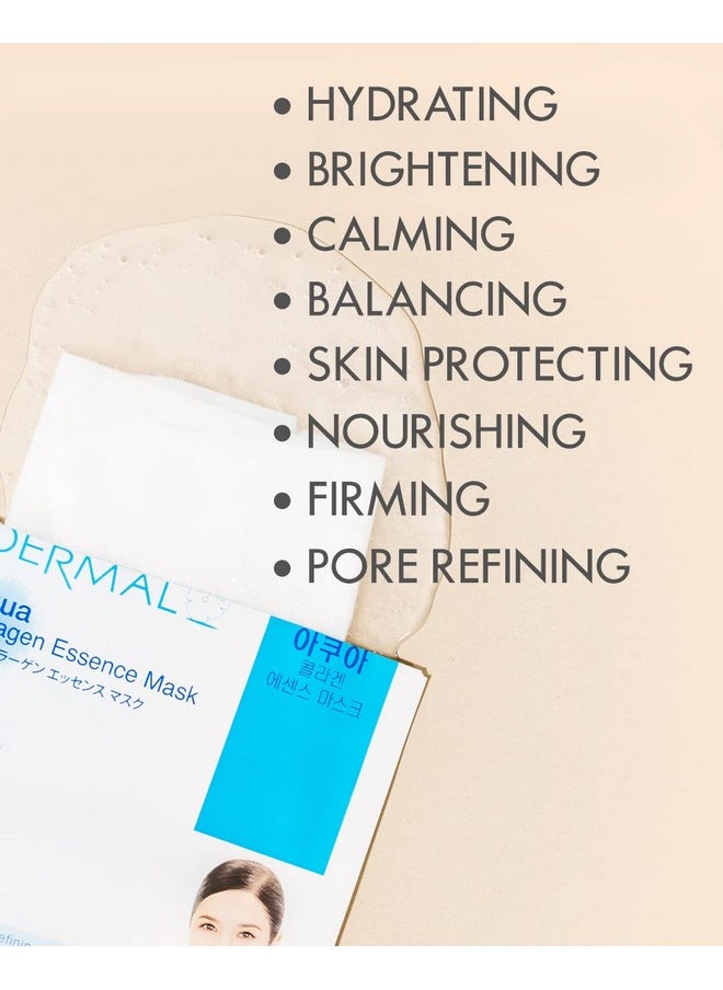 DERMAL 39 Combo Pack A Collagen Essence Korean Face Mask - Hydrating & Soothing Facial Mask with Panthenol - Hypoallergenic Self Care Sheet Mask for All Skin Types - Natural Home Spa Treatment Masks