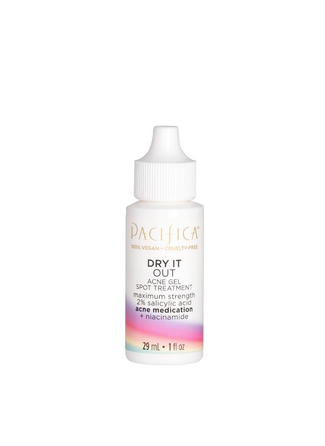 Pacifica Acne Spot Treatment Gel - Dry It Out Pimple Cream - Face Acne Cream -w/ 2% Salicylic Acid BHA & Niacinamide for Teens & Adults Vegan Clean Beauty Dermatologist Tested