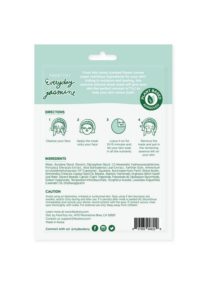 FACETORY K Beauty Face Mask Skin Care - EVERYDAY 8 COLLECTION Sheet Mask Set | Natural Premium Korean Face Mask For All Skin Types - No Sulfates No Parabens (8 pc)